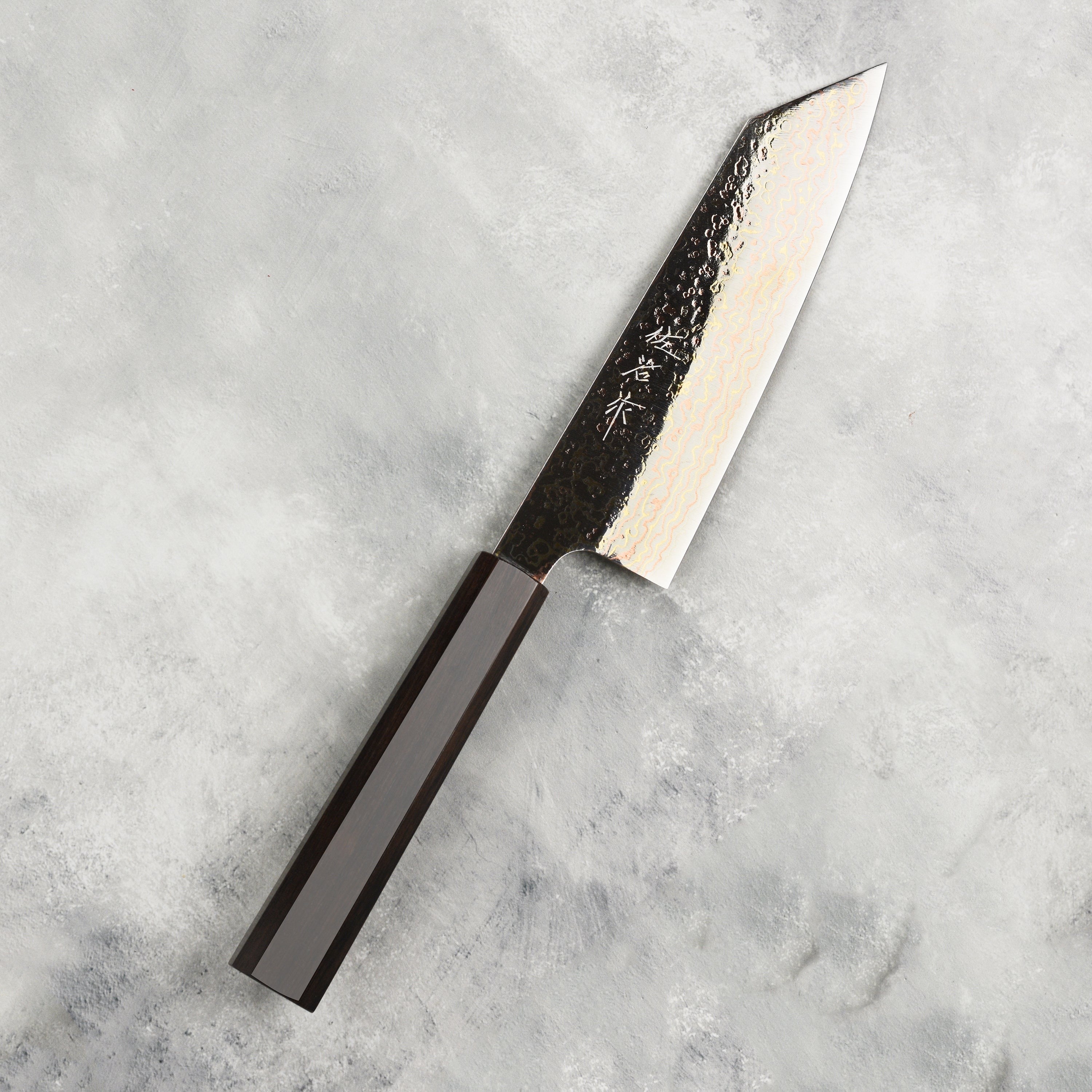 Saji Rainbow Damascus 6.7" Bunka, Ebony