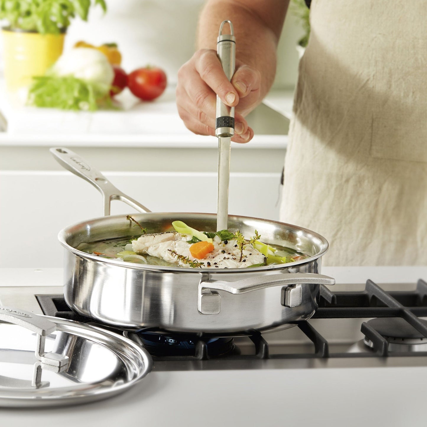 Demeyere Industry5 3-quart Stainless Steel Saute Pan