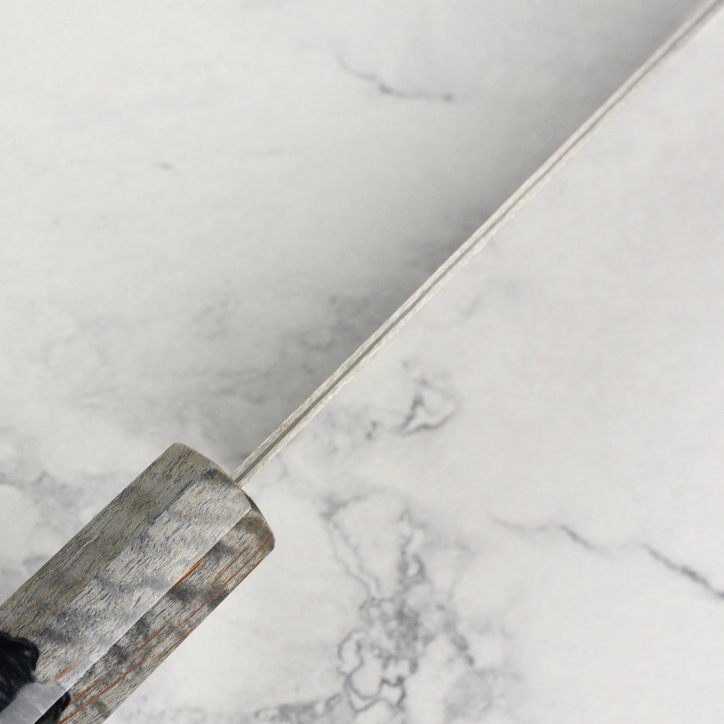Saji SG2 Black Damascus 6.7" Bunka, Stabilized Birch