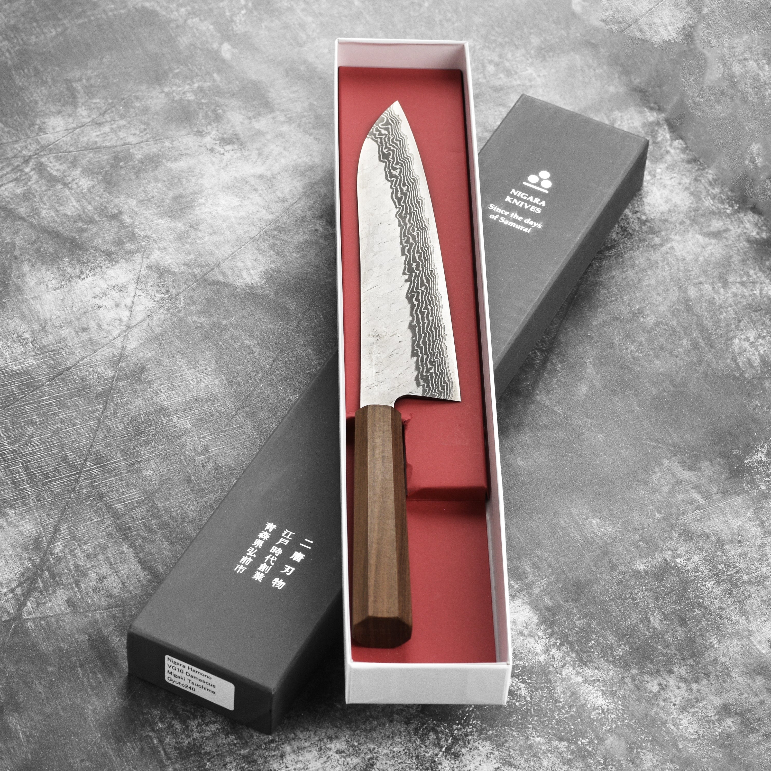 Nigara VG10 Tsuchime Damascus 9.4" Gyuto