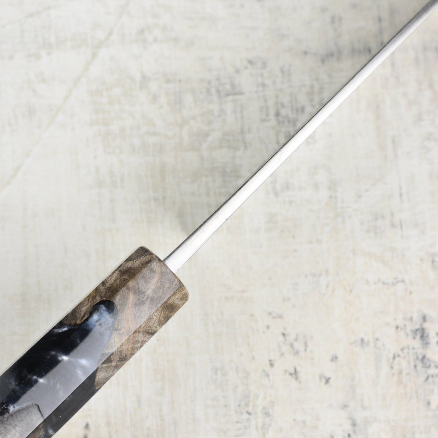 Yoshikane SKD Nashiji Stainless Clad 9.4" Sujihiki, Stabilized Birch