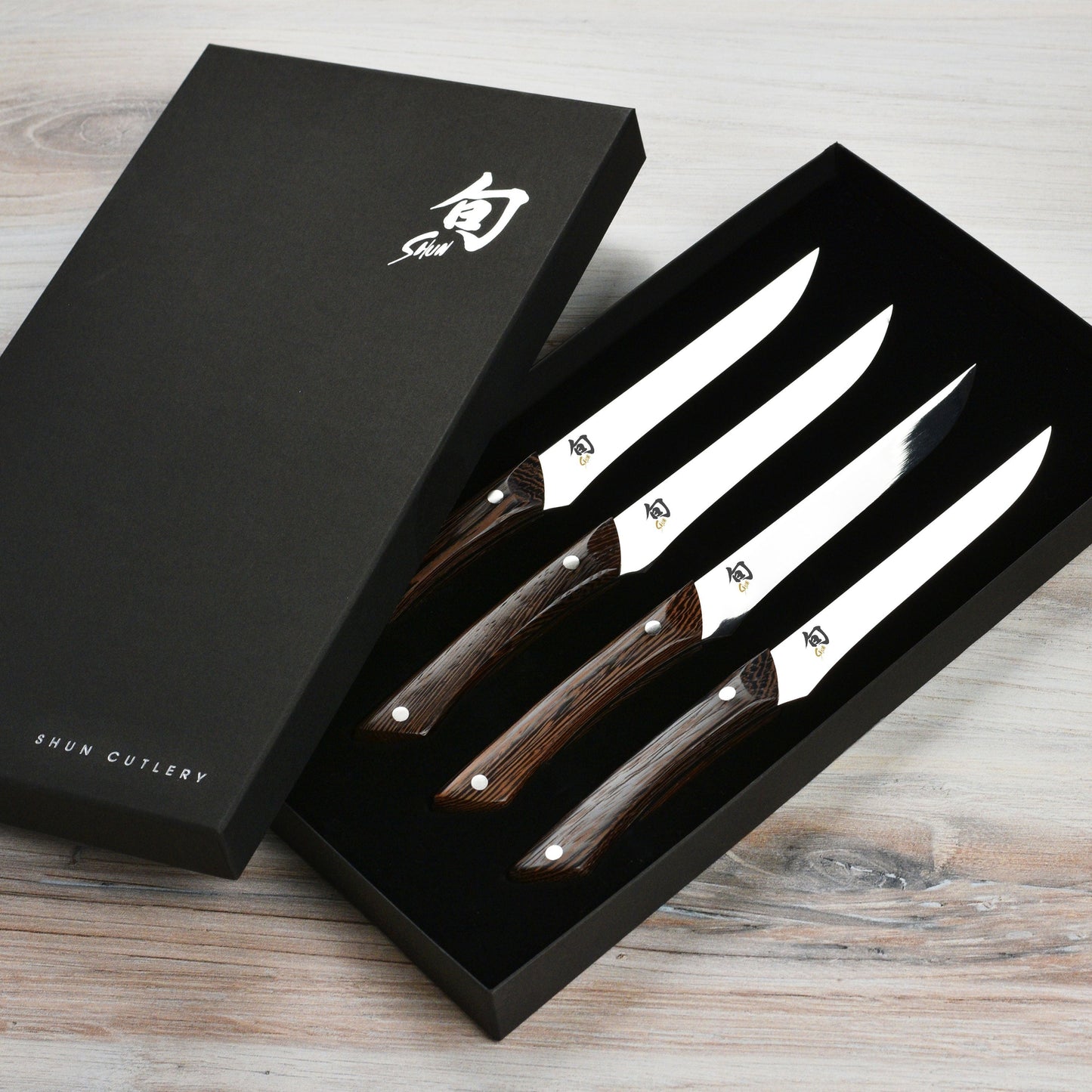 Shun 4 Piece Shima Steak Knife Set, Natural Tagayasan