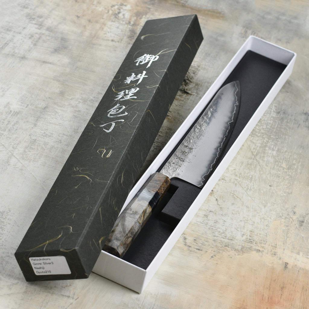 Hatsukokoro Ginrei Ginsan Nashiji 8.25" Gyuto
