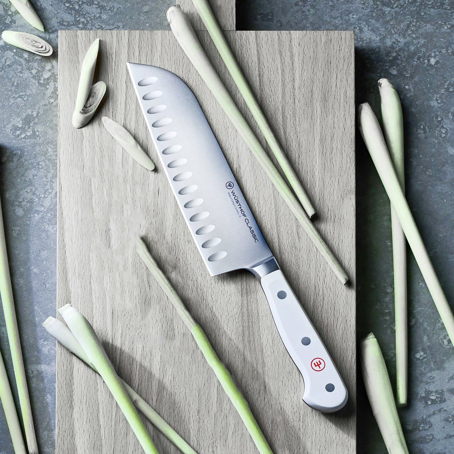 Wusthof Classic White 7" Hollow Edge Santoku Knife