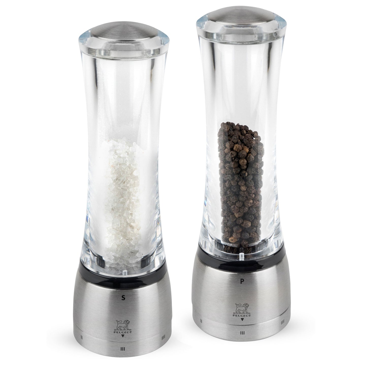 Peugeot Daman 8" u'Select Acrylic & Stainless Steel Salt & Pepper Mill Set