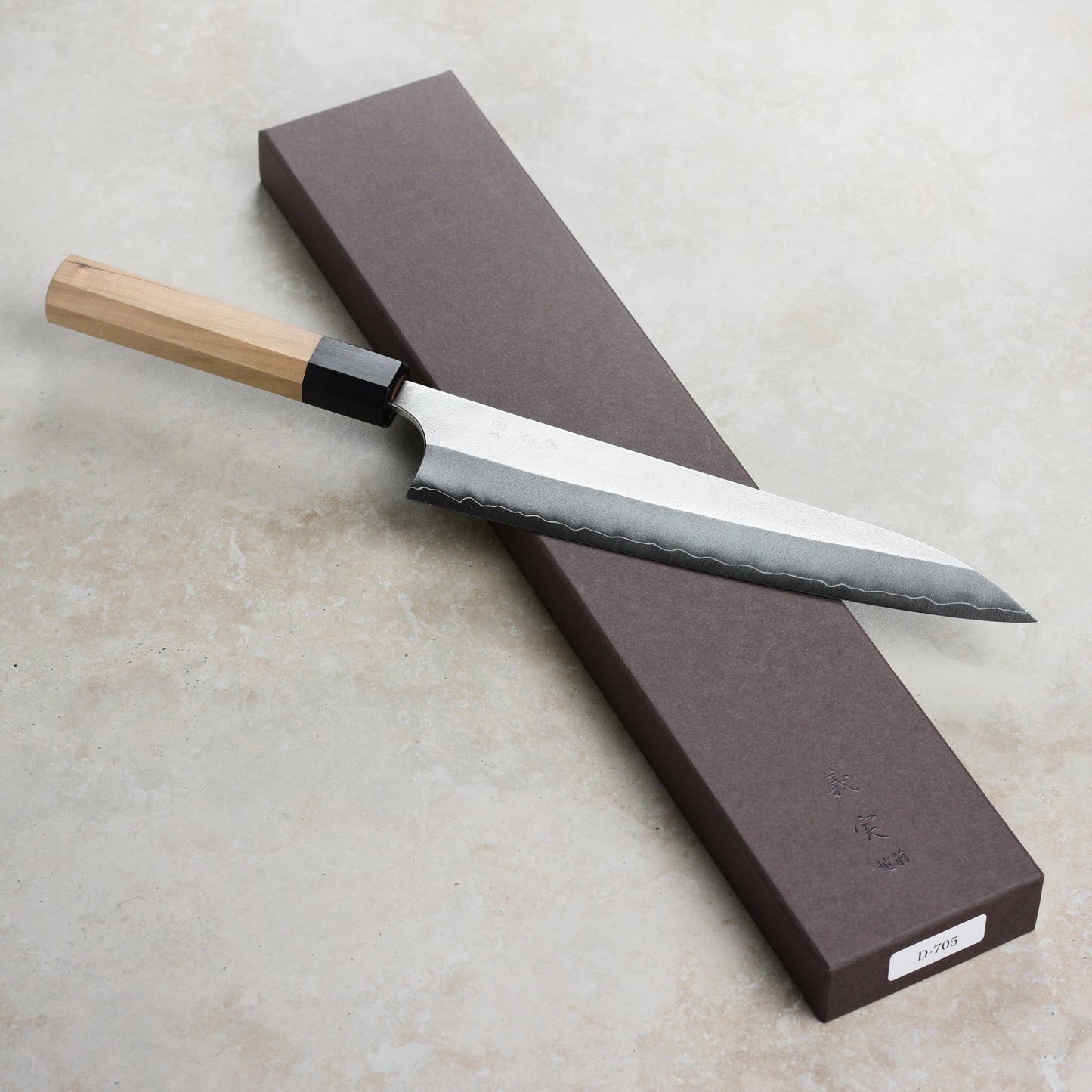 Yoshimi Kato Ginsan Nashiji Stainless Clad 8.25" Gyuto