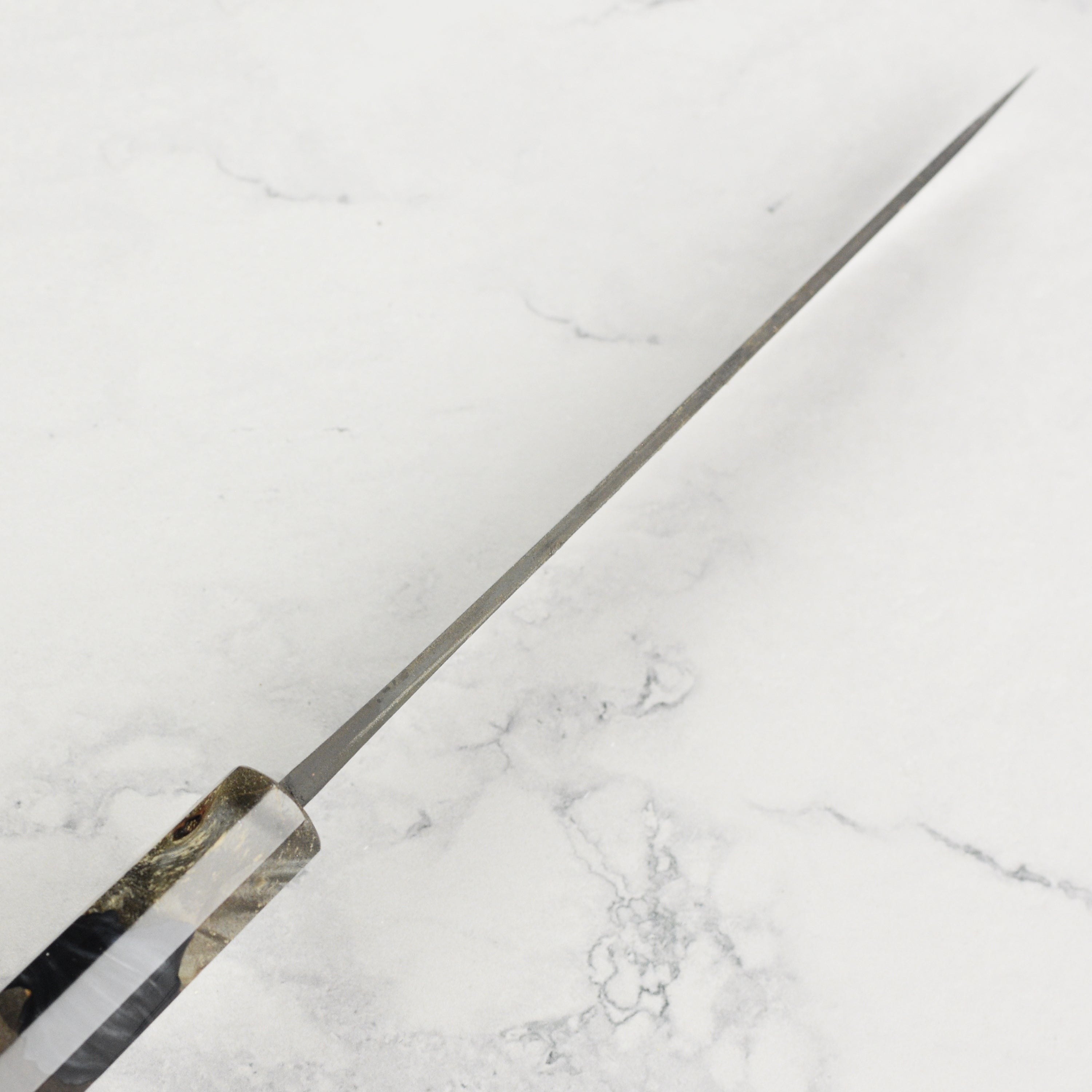 Hatsukokoro Shinkiro Aogami Super Kurouchi Damascus 5.9" Petty, Stabilized Birch